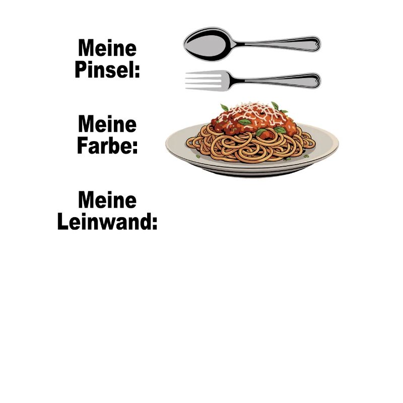 Spaghetti Bolognese Pinsel Farbe Leinwand Pasta