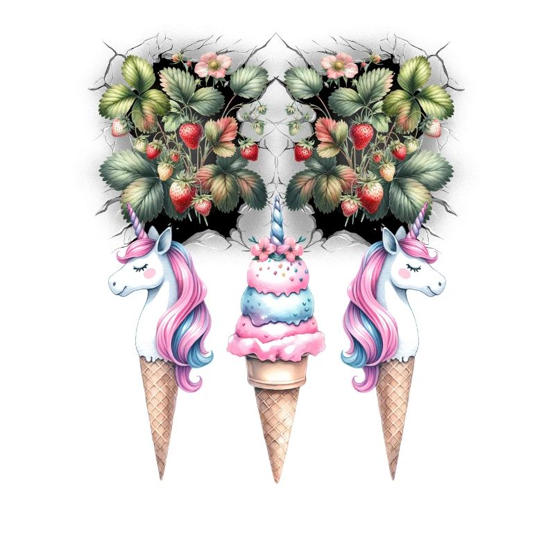 Erdbeeren Einhorn Eiscrem Eis Teenie Kinder Kind