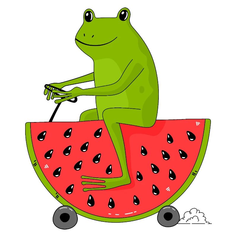 Frosch und wassermelone