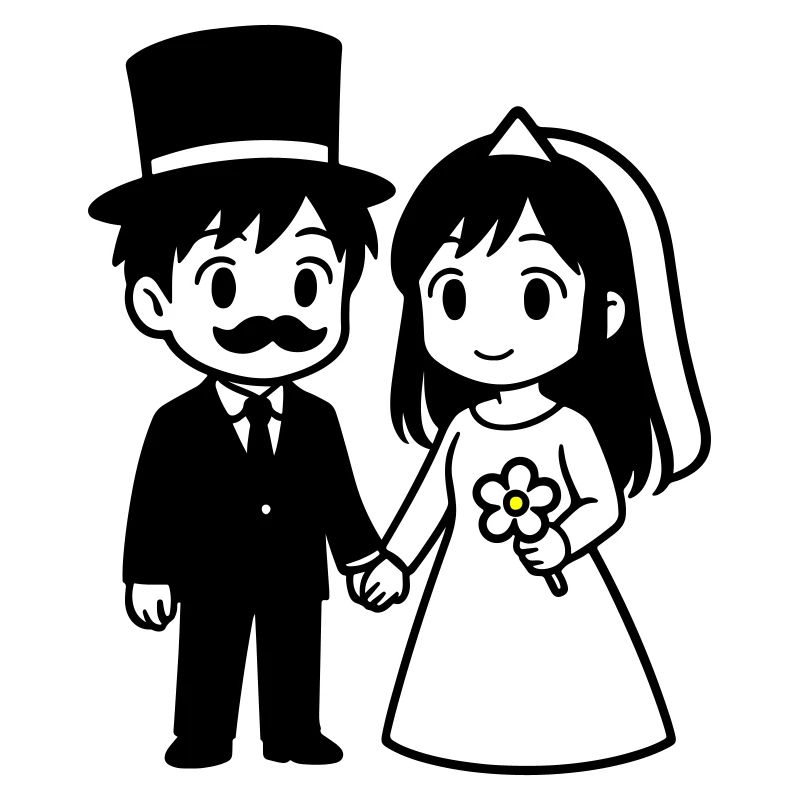Couple de mariés Anime