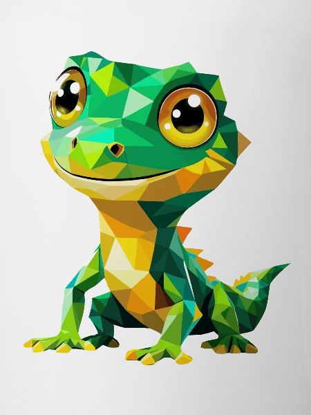 Gecko Polygon – Buntes Tierdesign