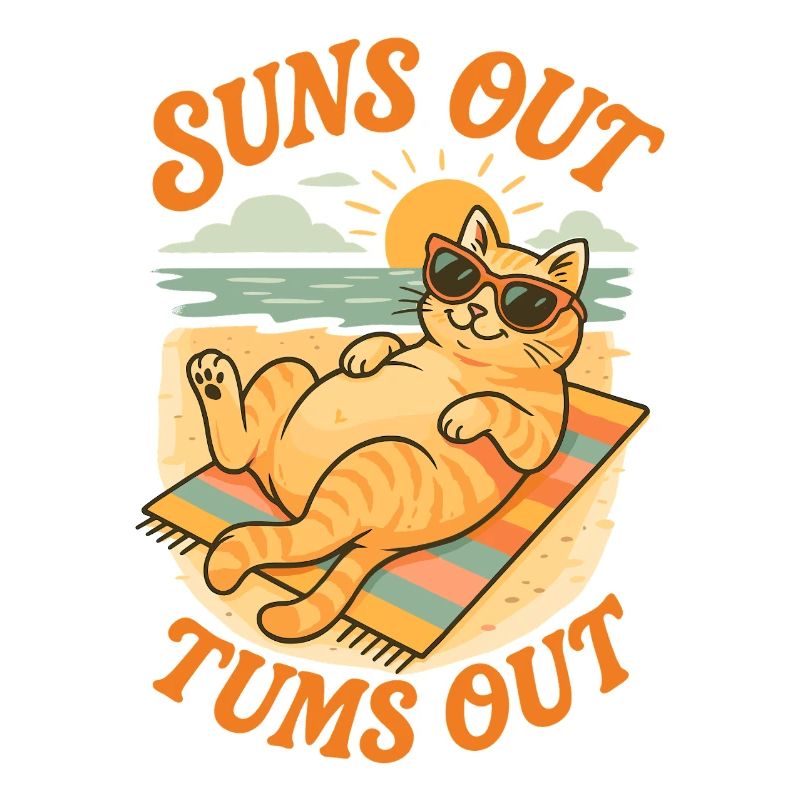 Sonne raus, Bauch raus Katze Design