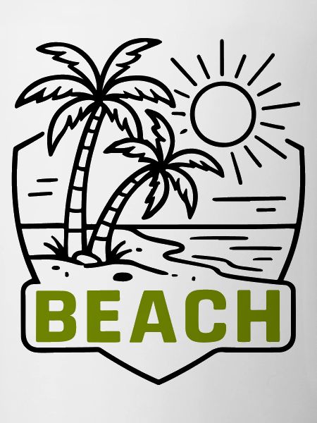 Beach Island Palm Trees
