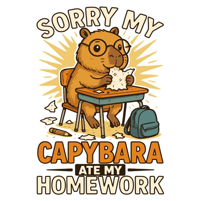 Capybara Capybara Devoirs Drôle