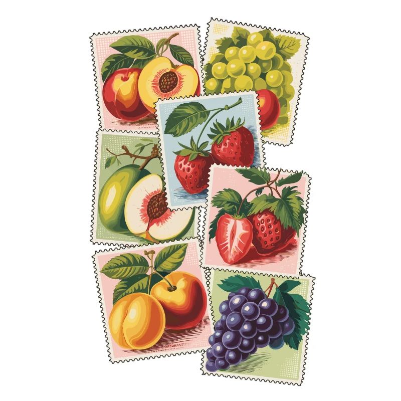 Fruity vintage stamps