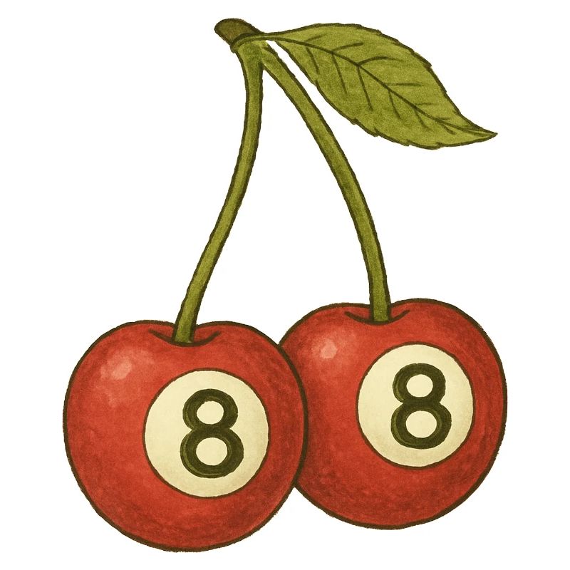 Cherry 8 boule Retro Pool Vibes Design