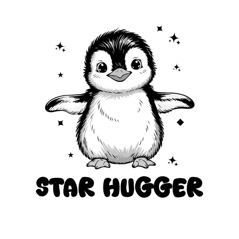 Charming Penguin Illustration for Apparel