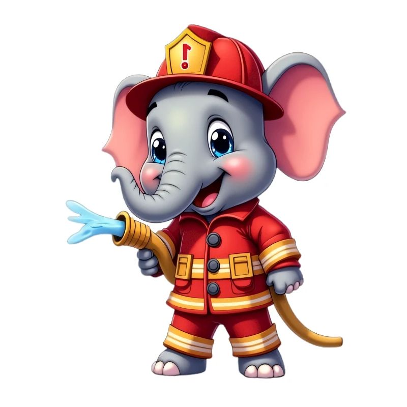 Little Fire Brigade Elephant Character