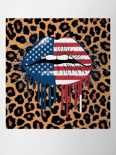 Leopard Lips with USA Flag