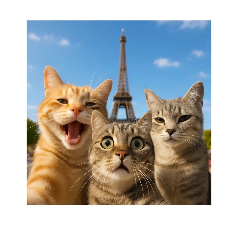 Katzen Selfie in Paris Eiffelturm Katze Selfie Geschenk