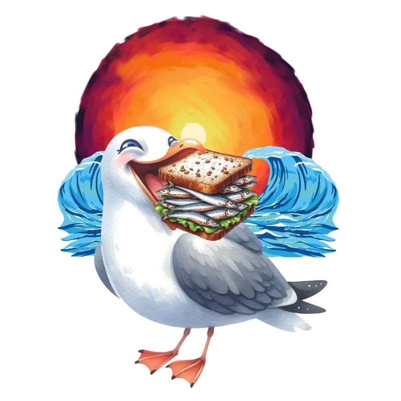 Sandwidsch Hareng Poisson Mouette Maritime