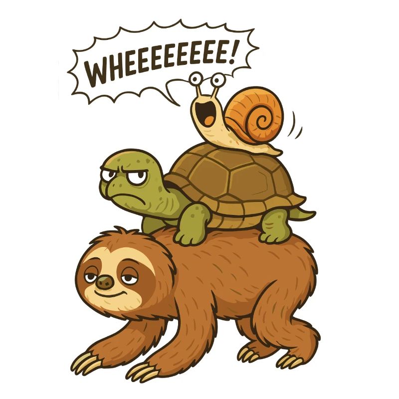 Sloth, Turtle, Snail, Funny Animals