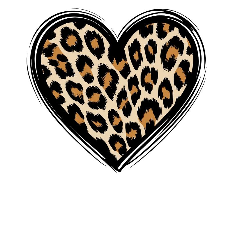 Leopard heart pattern with animal print
