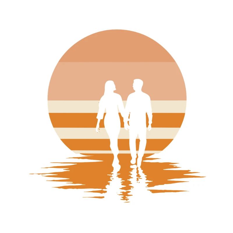 Romantic sunset on the beach