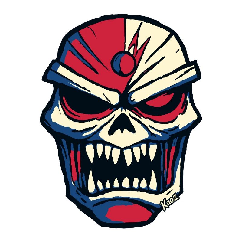 Dark skull in comic style