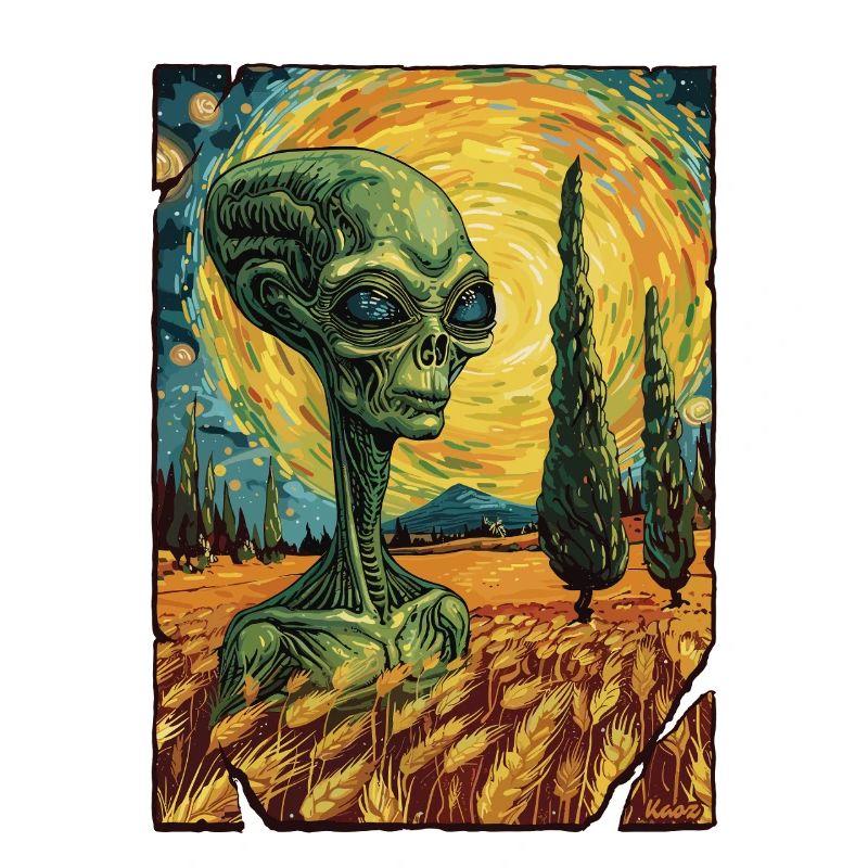 Alien Landscape Van Gogh Style