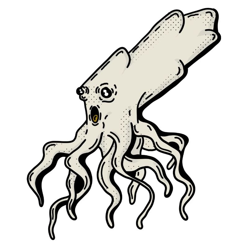 Surreal Squid Illustration