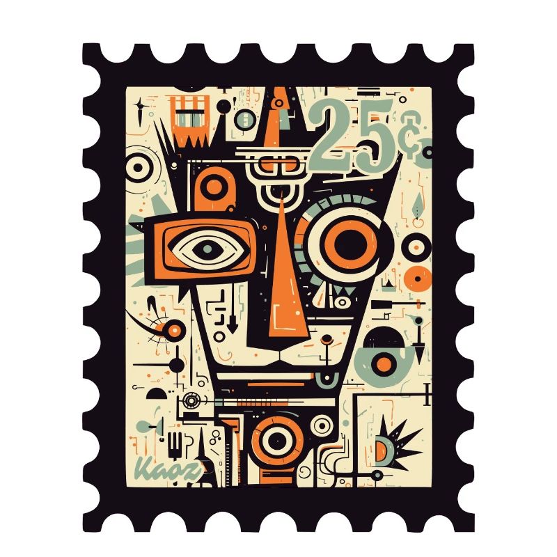 Aztek Geometric Human Face Design