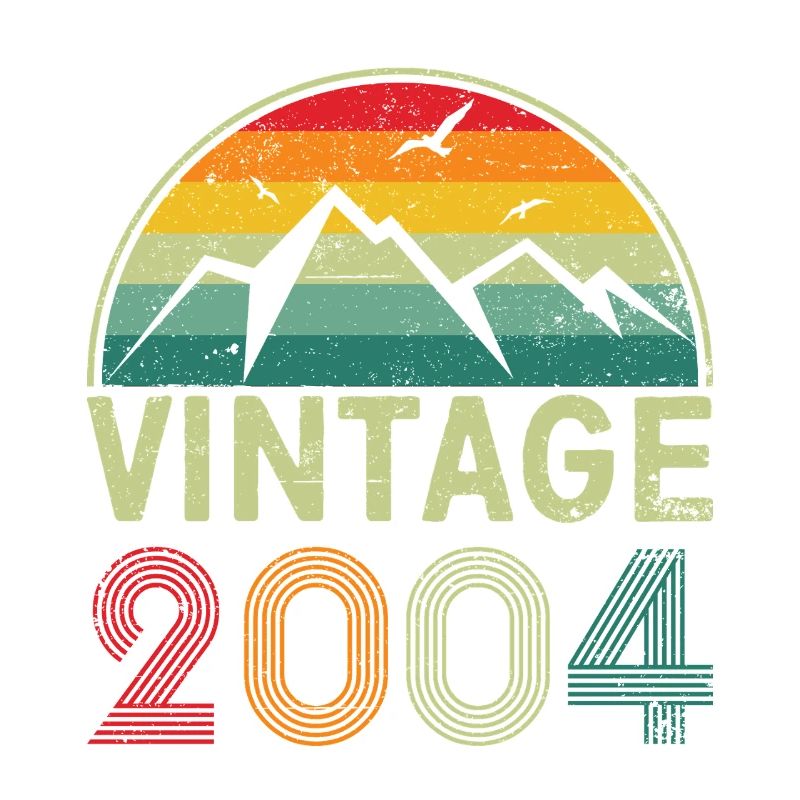 Retro Mountain Sunset Design