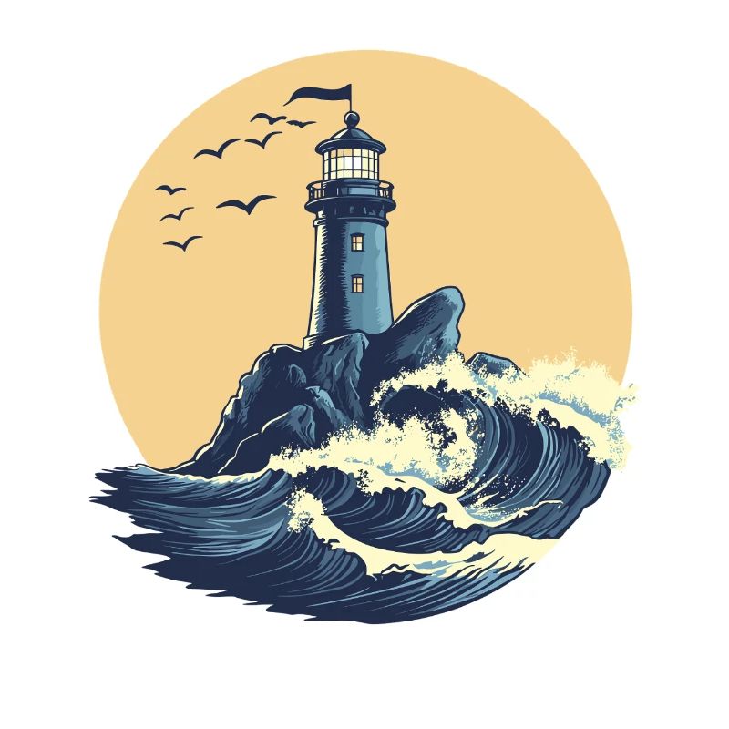 Phare sur une mer agitée