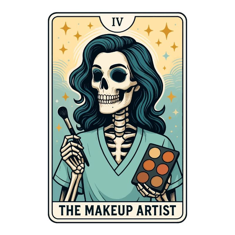 Maquilleuse squelette, conception de tarot