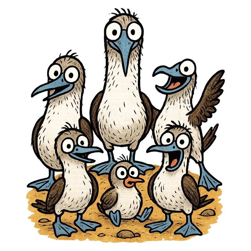 Charming seabirds illustration