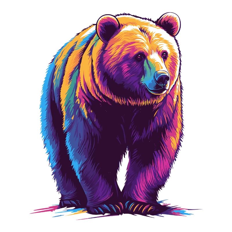 Ours coloré en impression numérique