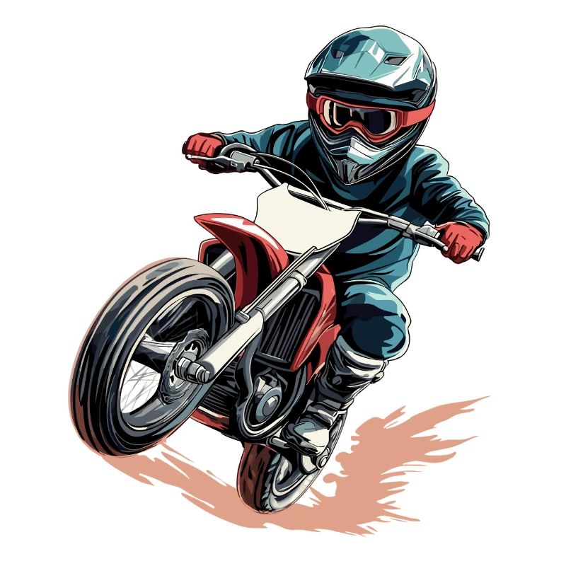 Dynamischer Motorradfahrer im Actionstil