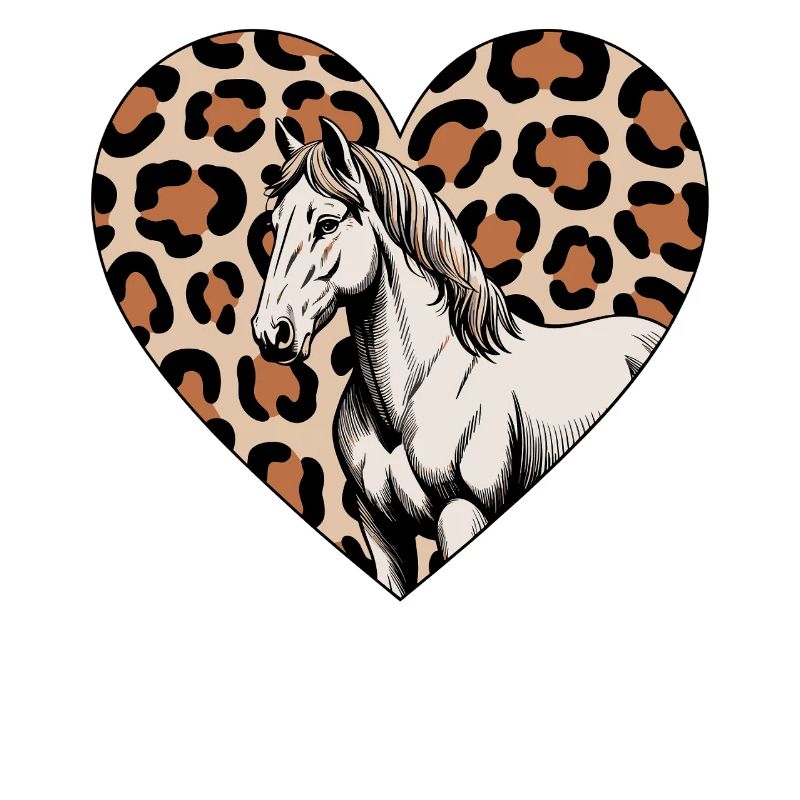 Cœur de léopard avec cheval