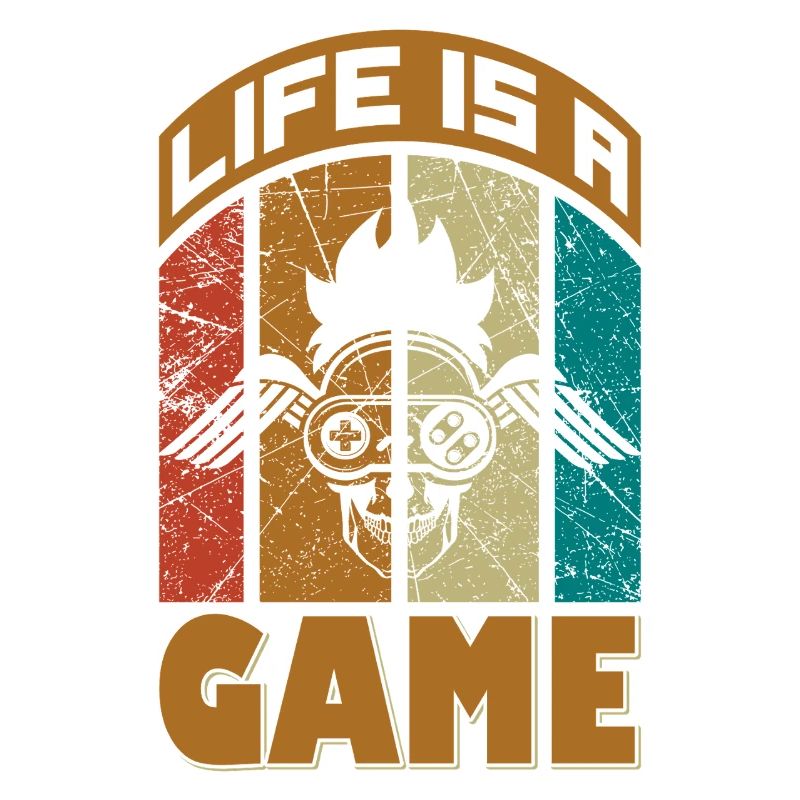 Leben ist ein Spiel Retro Design