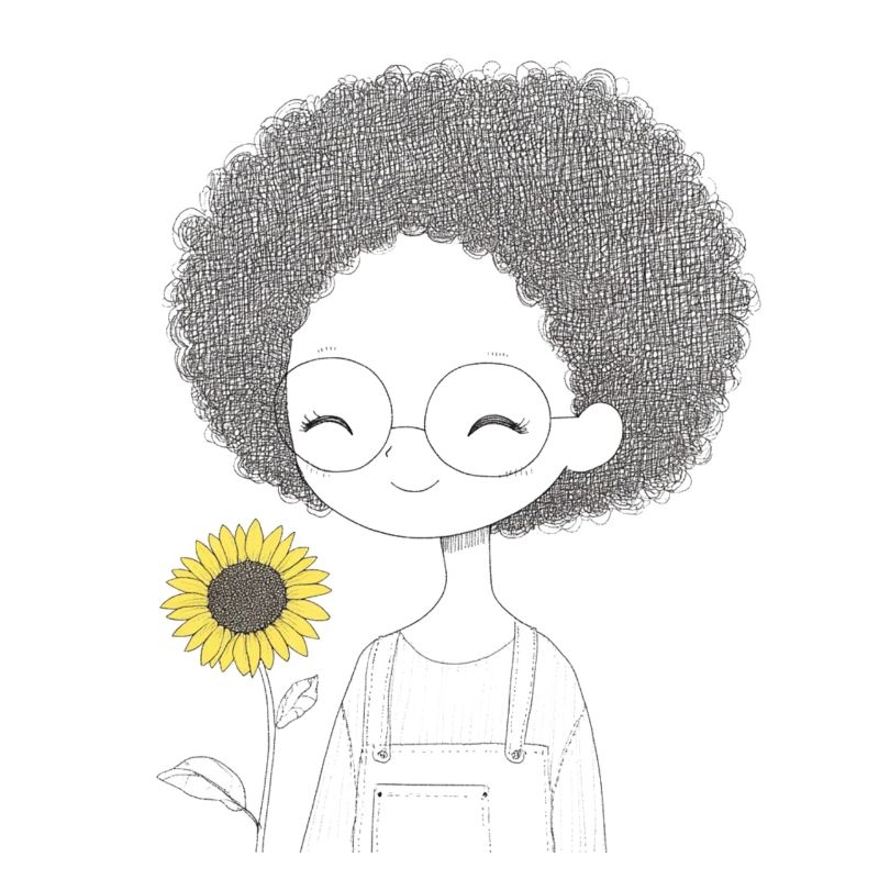 Fille joyeuse avec tournesol