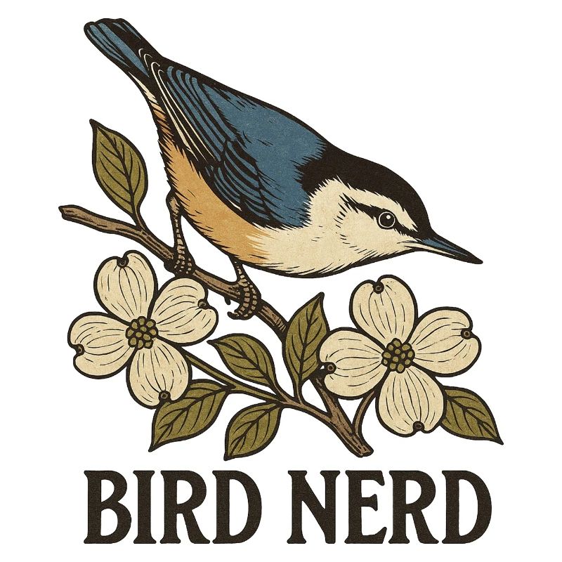 Eleganter blau-schwarzer Singvogel Vogel Nerd