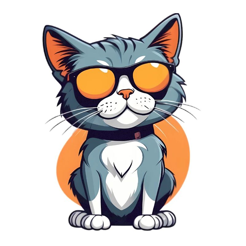 Illustration de chat décontractée avec des lunettes de soleil