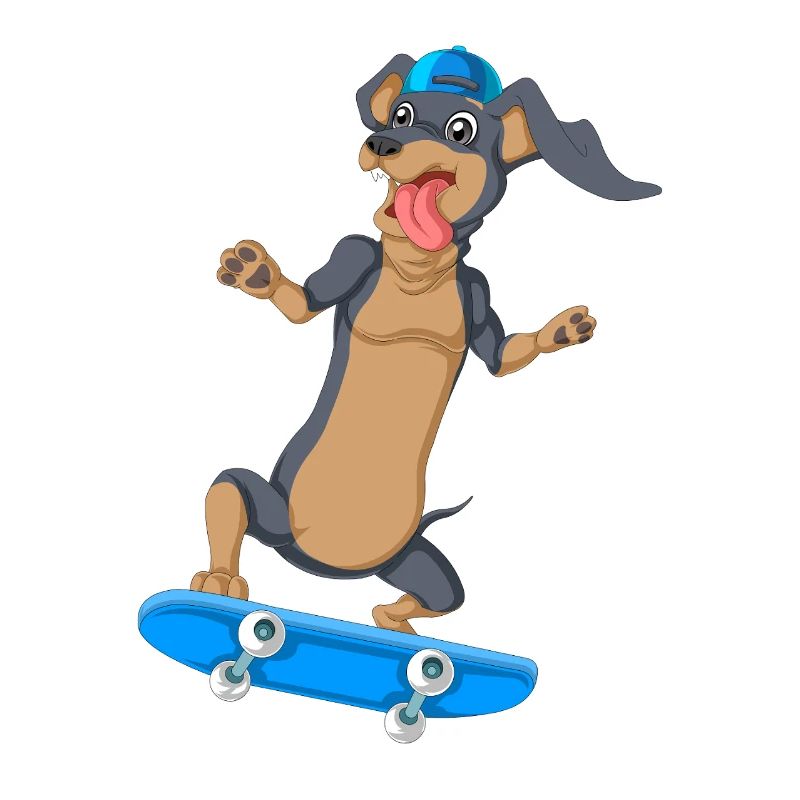 Dachshund Skateboarding Tee
