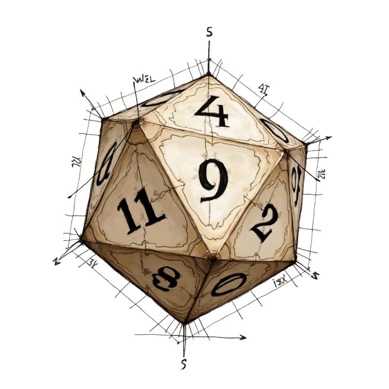 D11 Cube – Blueprint Cartoon Design