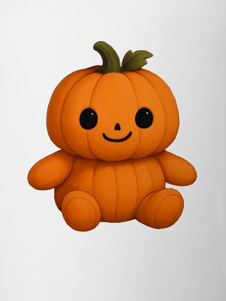 Cute pumpkin teddy bear friendly face
