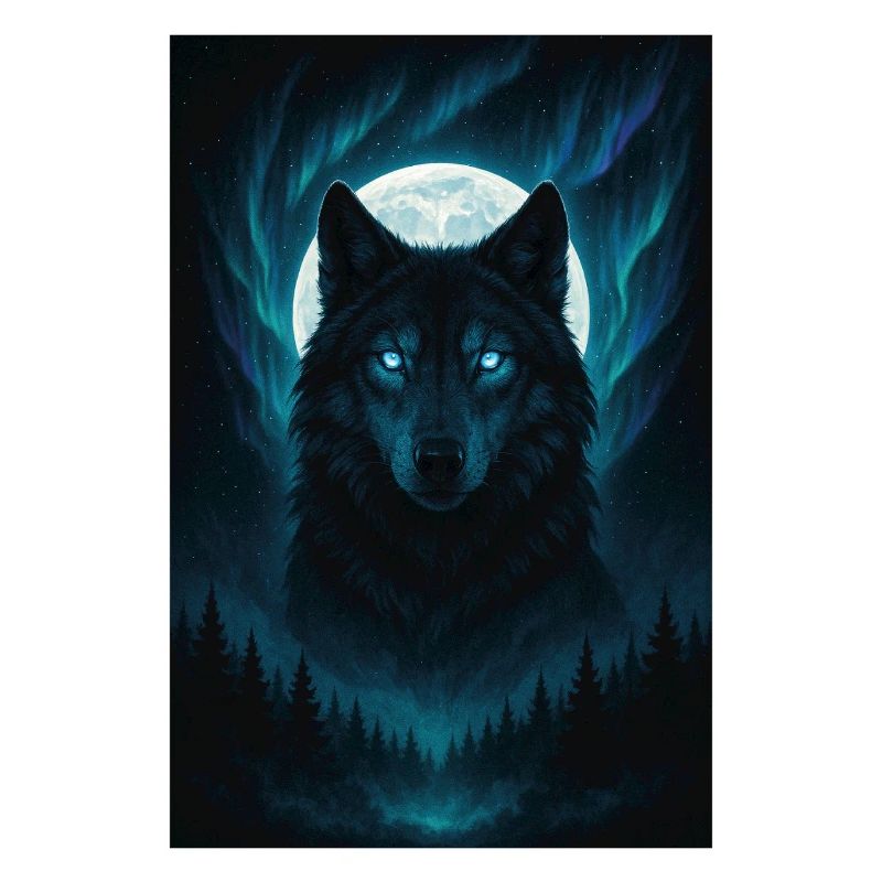 Mystic Wolf Before Full Moon