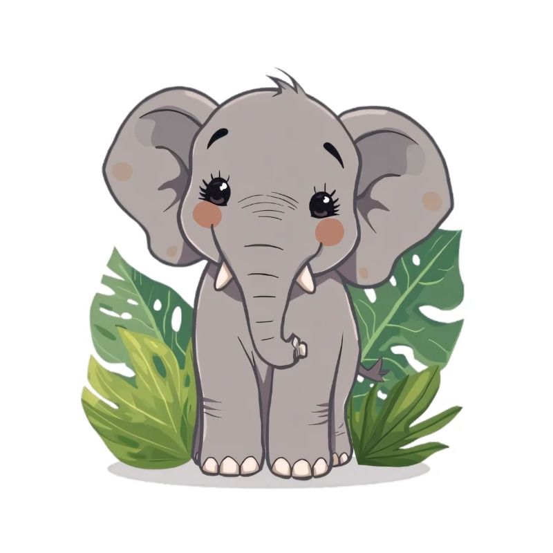 Petit ami éléphant dans la jungle
