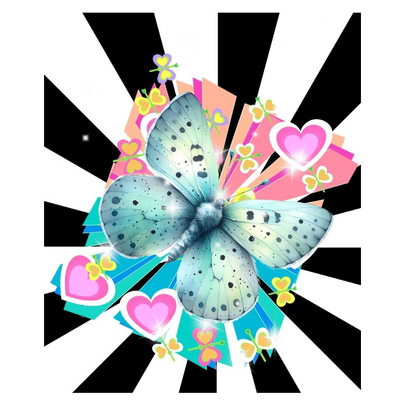 Papillon Bleu Doux Insecte Rétro