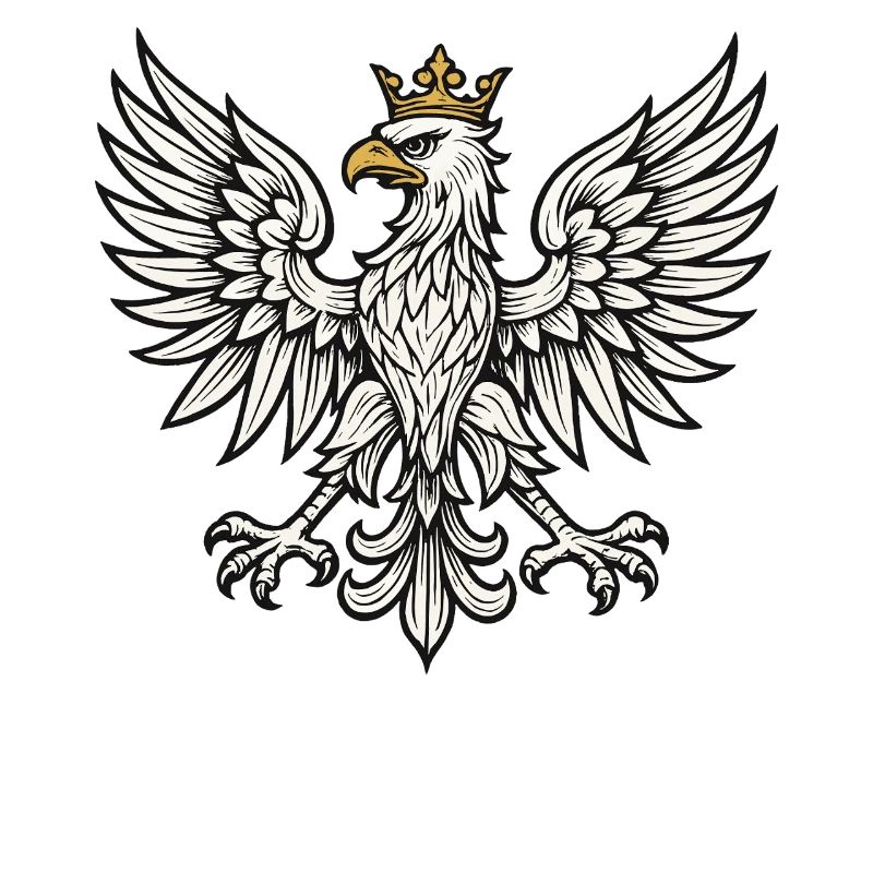 Poland White Eagle Minimal Heraldic Design