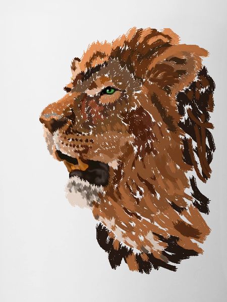 Lion head in brush style