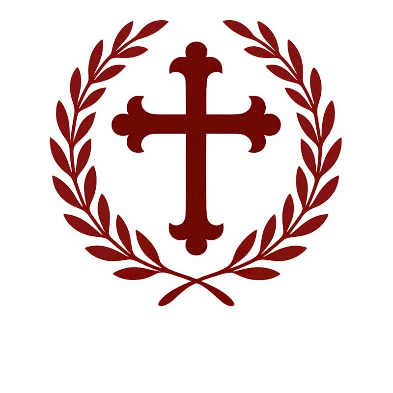 Croix dans une couronne de laurier