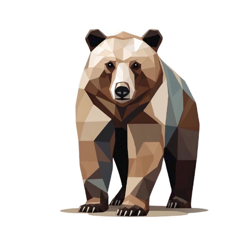 Geometric Grizzly Bear Polygon