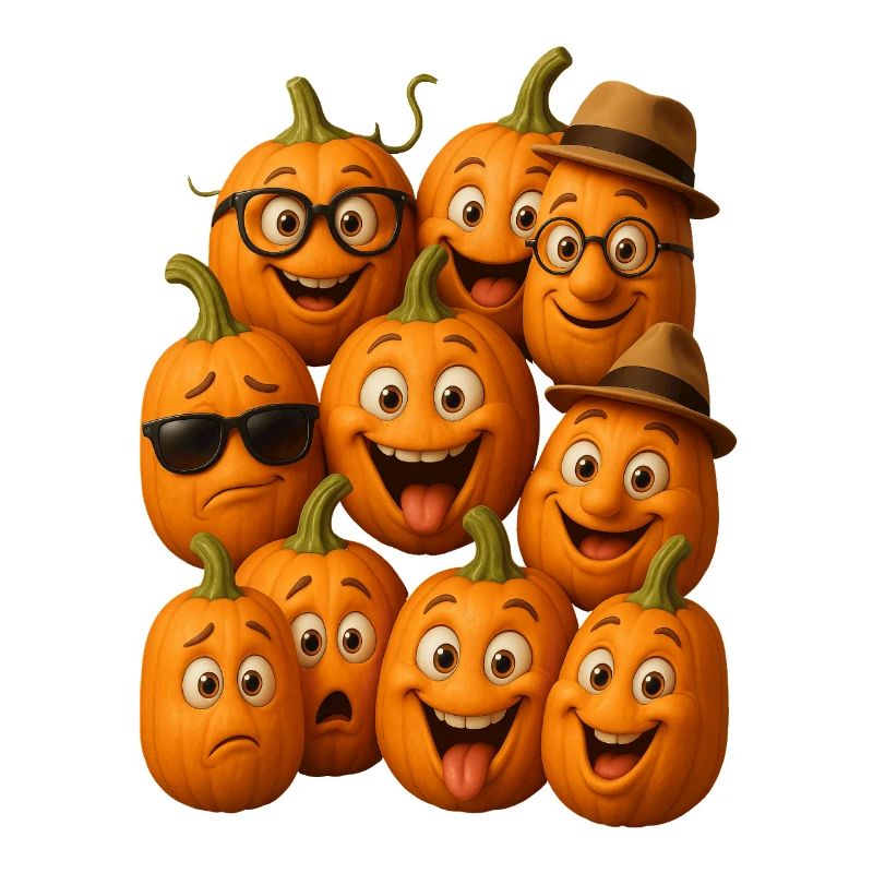 Défilé des visages de citrouilles