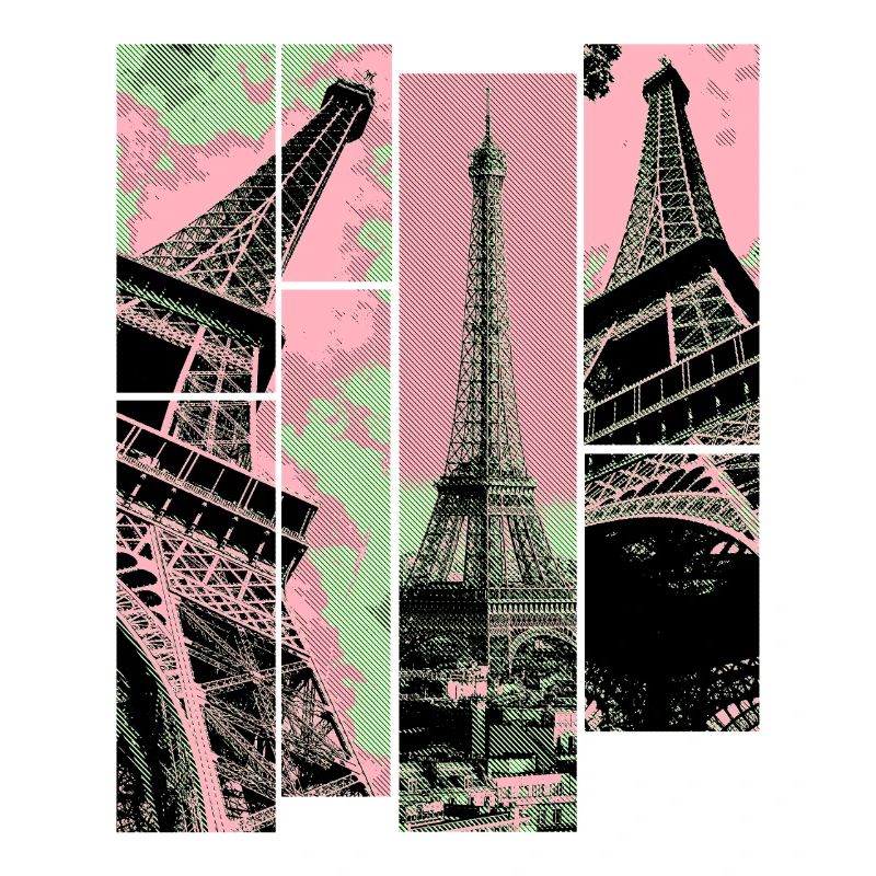 Paris Eiffelturm Skyline Frankreich Stadt Collage
