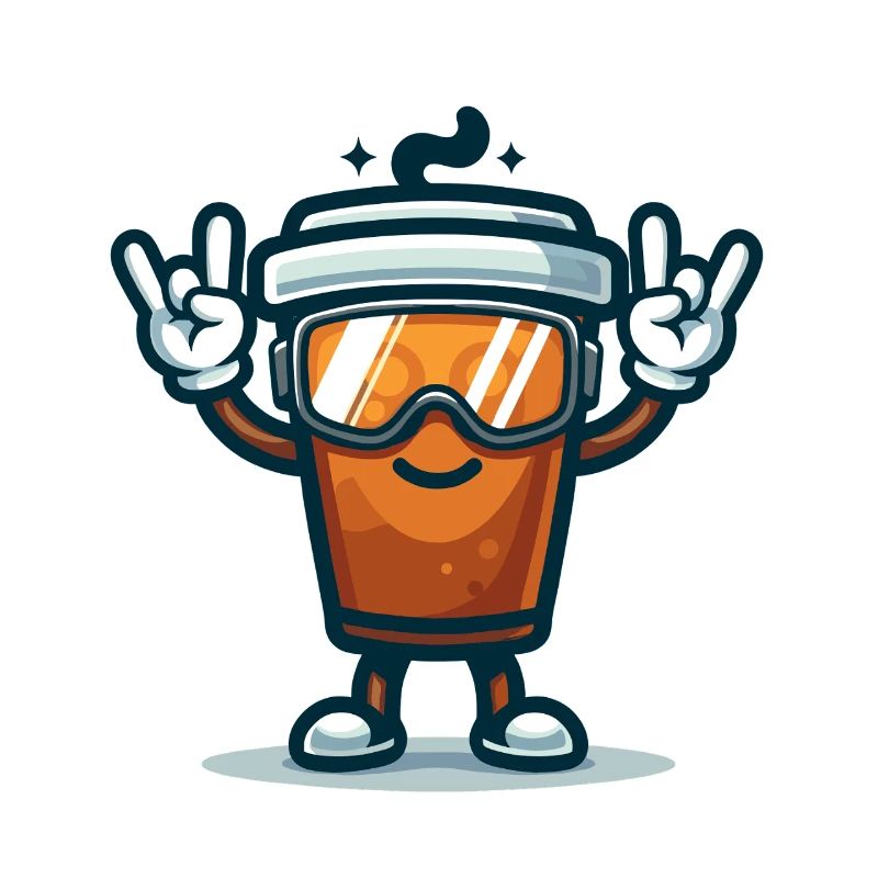 Coffee mug with ski goggles