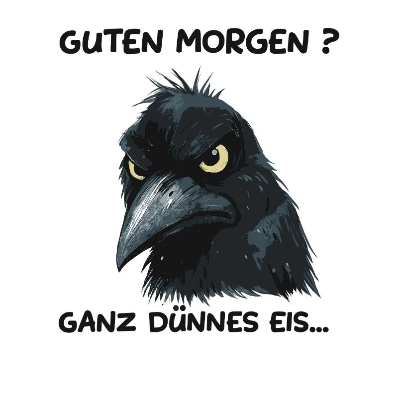 Rabe mit Warnung: Ganz dünnes Eis