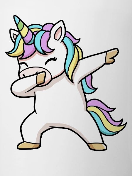 Buntes Einhorn in Dab Position 