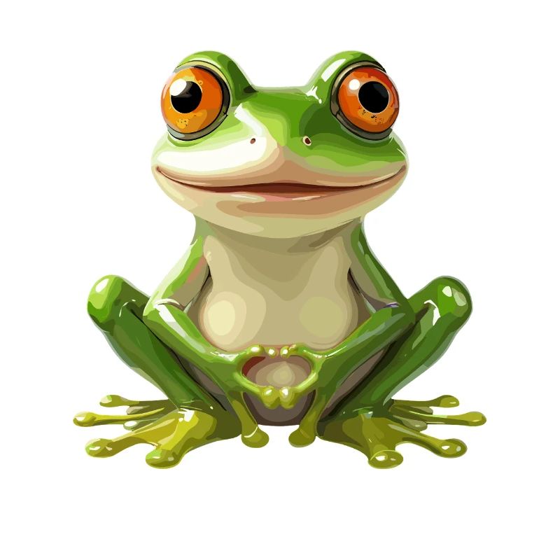 Grenouille joyeuse avec de grands yeux -