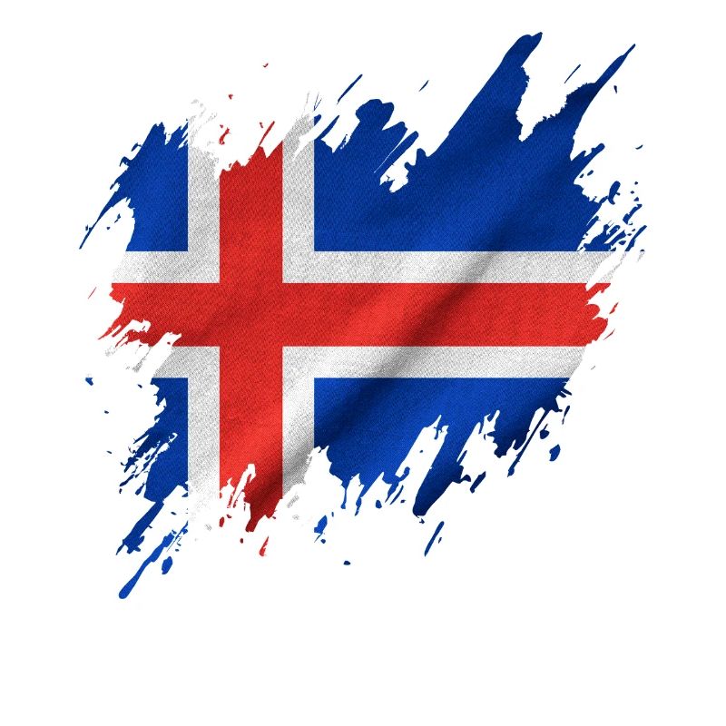 Drapeau islandais, style déchiré
